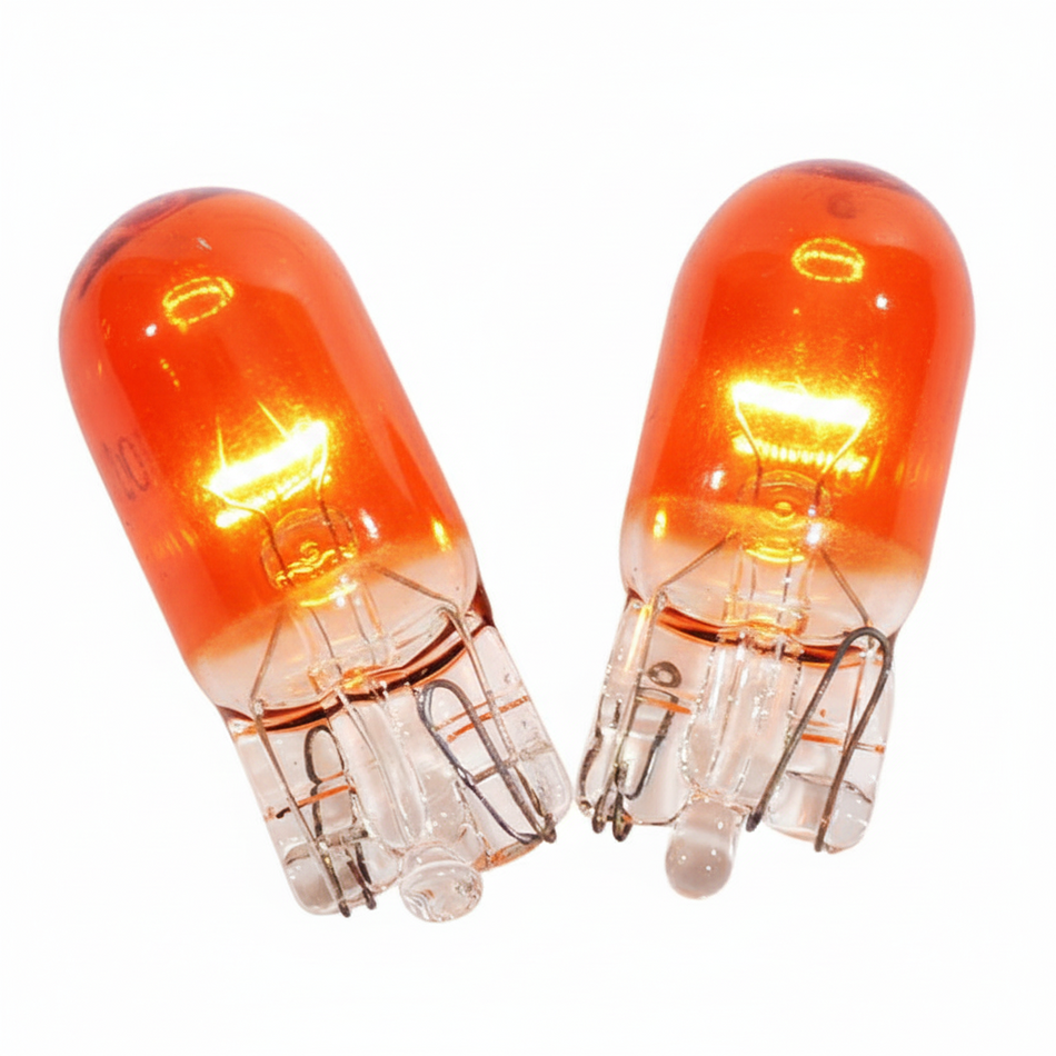 T10 12V 5W Amber Orange Indicator Bulb – W5W 501 Capless Replacement Side Light | Interior Light