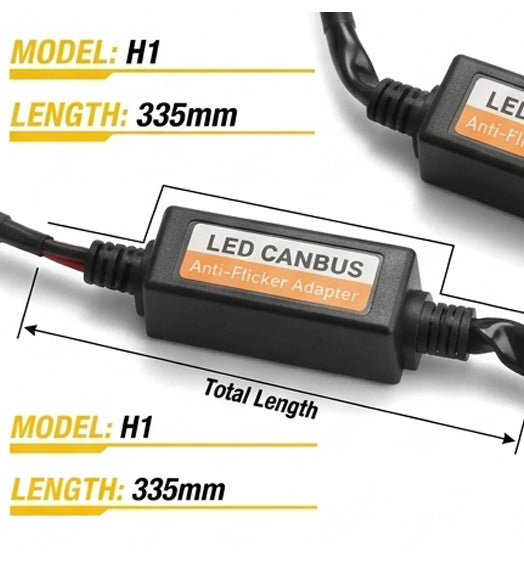 H1 LED Canbus Decoders (Pair) – Anti-Flicker Adapter &amp; Error Free Warning Canceller