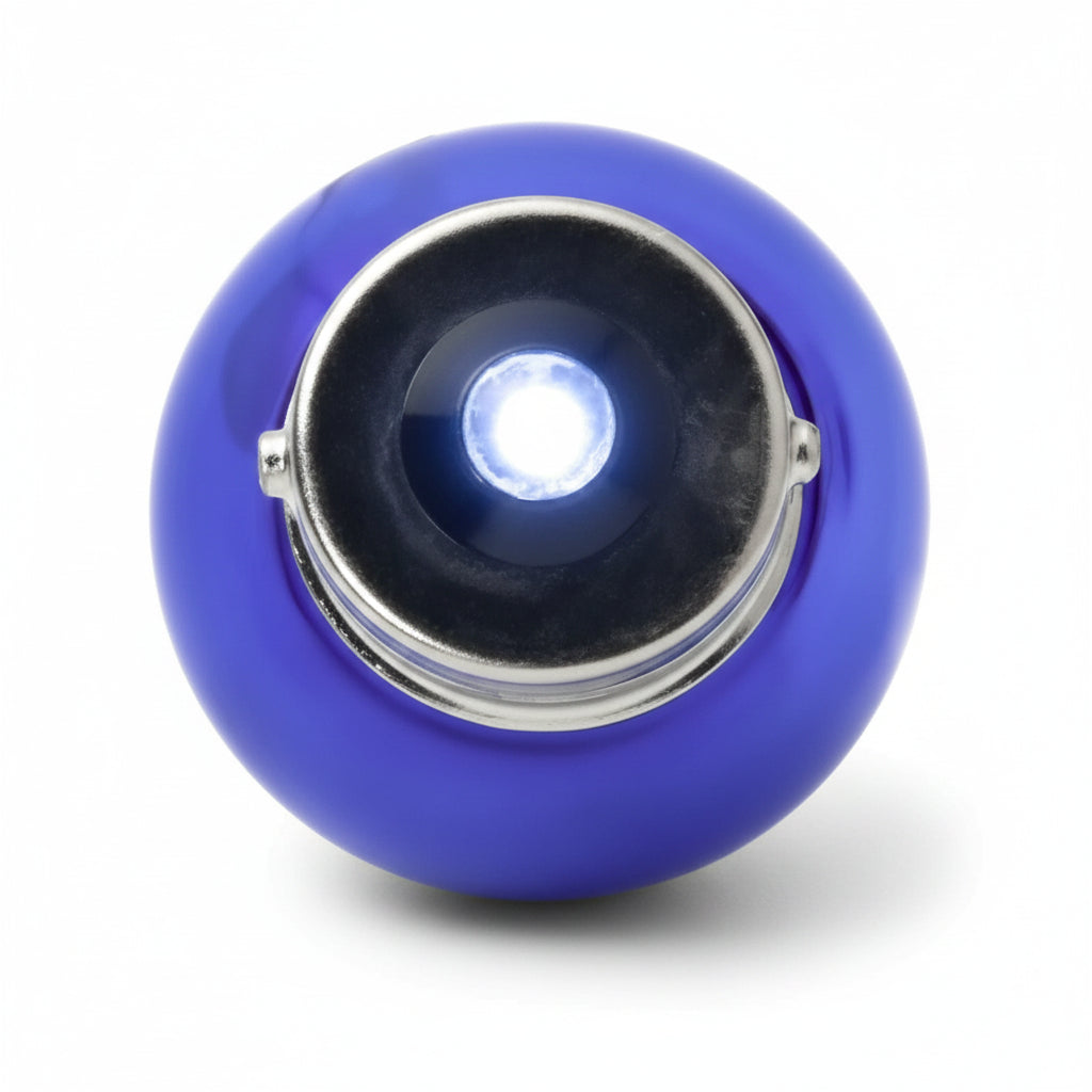 Blue wheel with a central hub on a white background