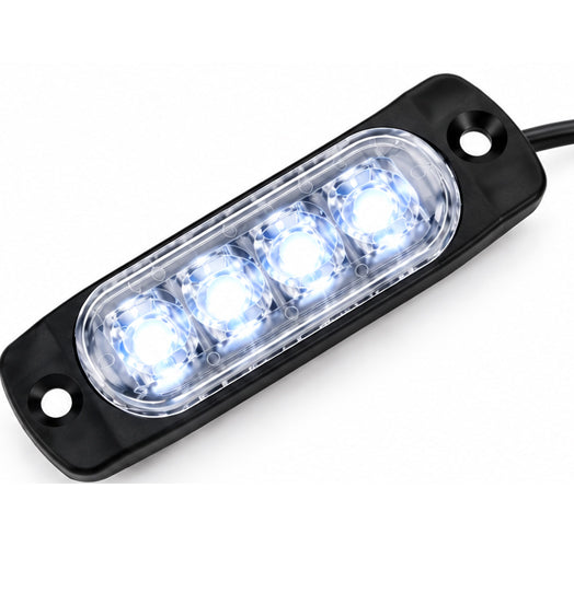 4 LED Bright White Side Marker Lights Oval 12V 24V Bright LED