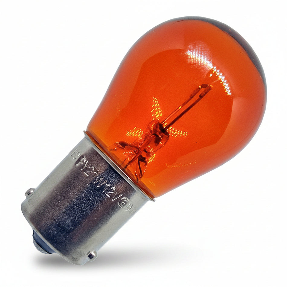 BAU15s Amber Indicator Bulb (PY21W) – 12V 21W Offset Pin