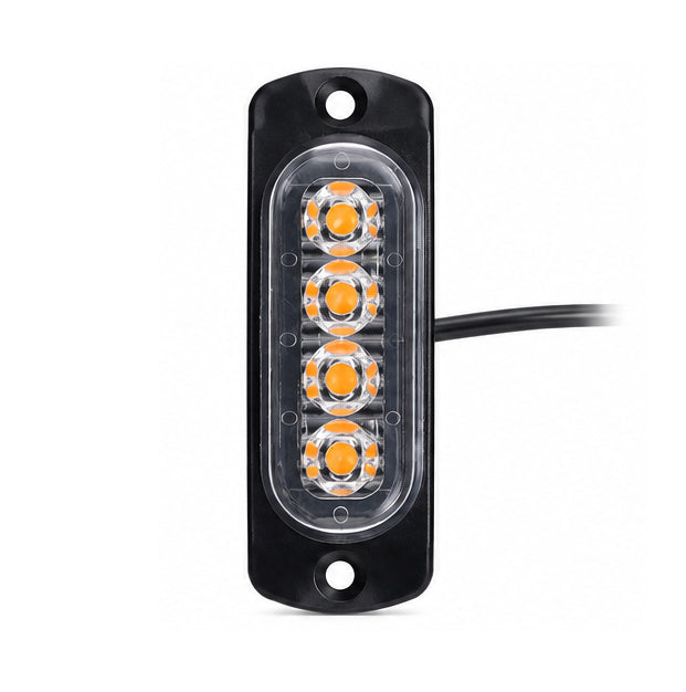 4 LED Amber Side Marker Lights Oval 12V 24V Bright LED