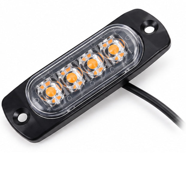 4 LED Amber Side Marker Lights Oval 12V 24V Bright LED