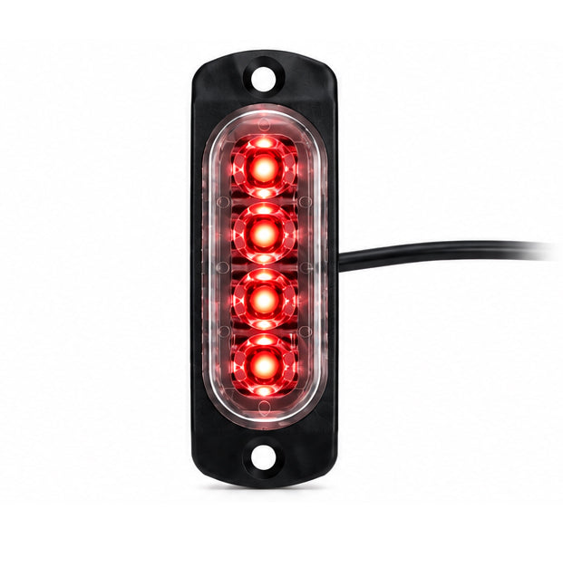 4 LED Bright Red Side Marker Lights Oval 12V 24V Bright LED