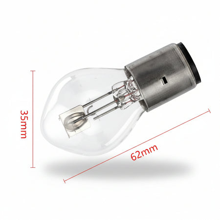 Car light bulb with dimensions labeled on a white background